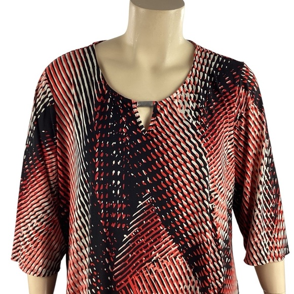 Avenue Abstract Print Tunic Top Keyhole Detail 22/24 - Picture 2 of 7